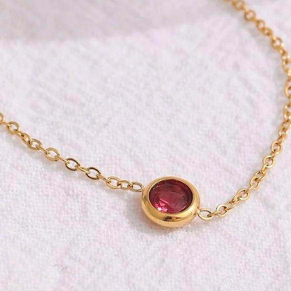 Gold plated necklace with colorful zirconias; nwot - Picture 6 of 11